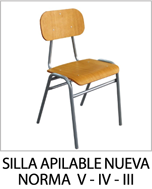 silla para colegio apilable nueva norma